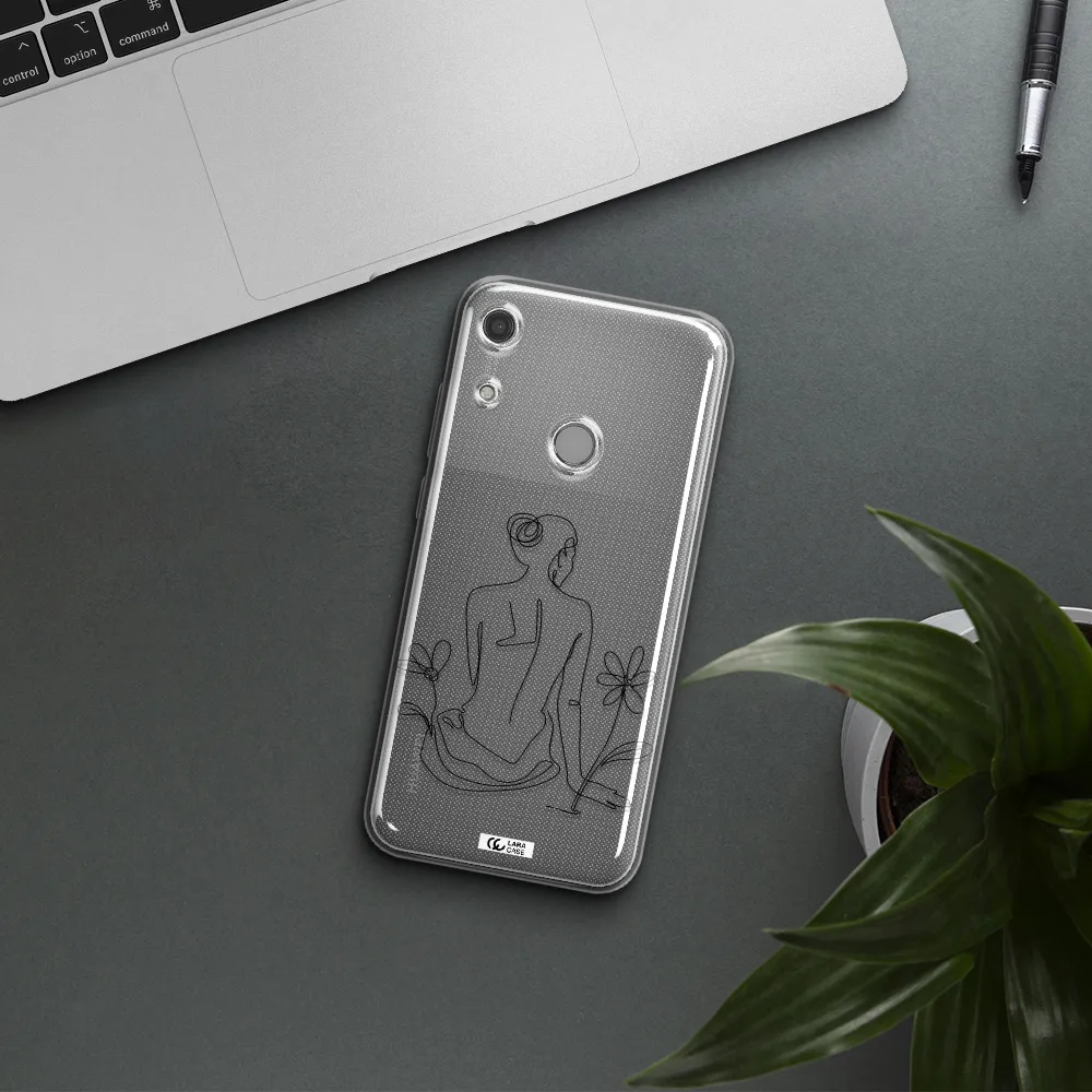 a woman sitting on a flower Huawei Y6S Clear TPU Case