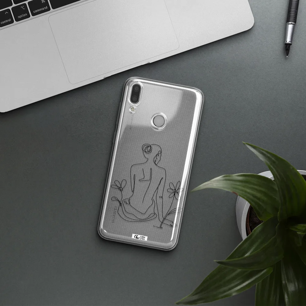 a woman sitting on a flower Huawei Y9 2019 Clear TPU Case