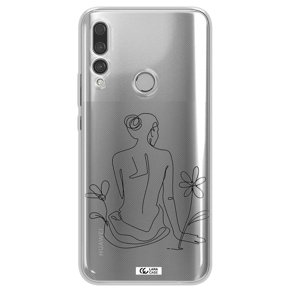 a woman sitting on a flower Huawei Y9 Prime 2019 Clear TPU Case