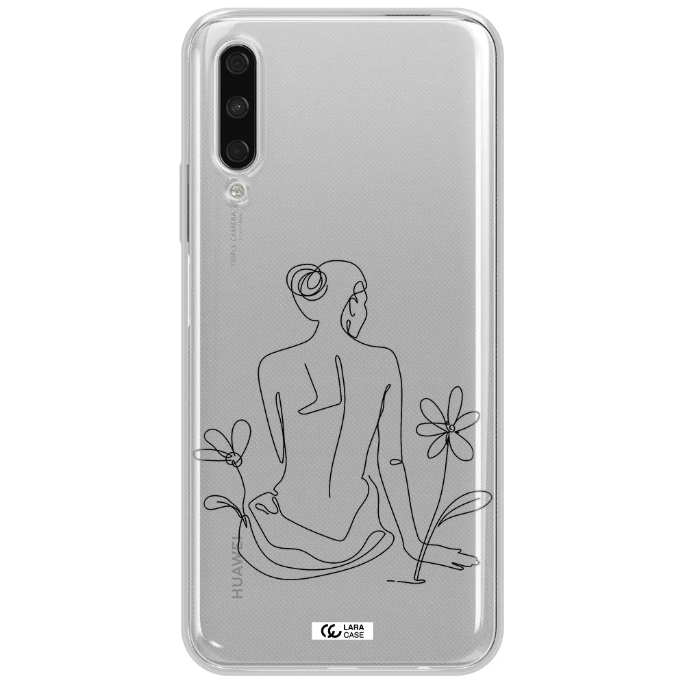 A Woman Sitting On A Flower Huawei Y9S Clear Tpu Case