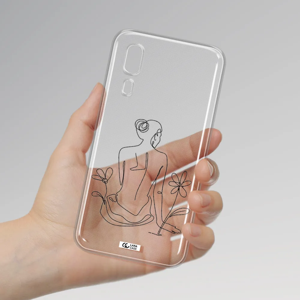 a woman sitting on a flower Samsung A2 Core Clear TPU Case