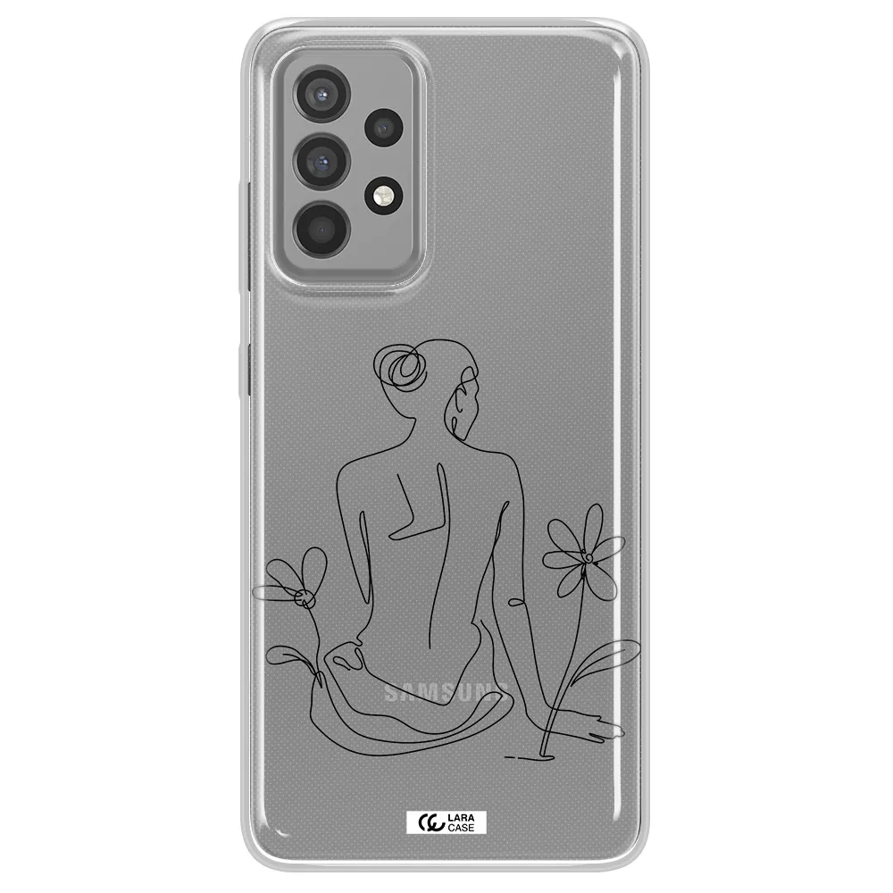 a woman sitting on a flower Samsung A52 Clear TPU Case