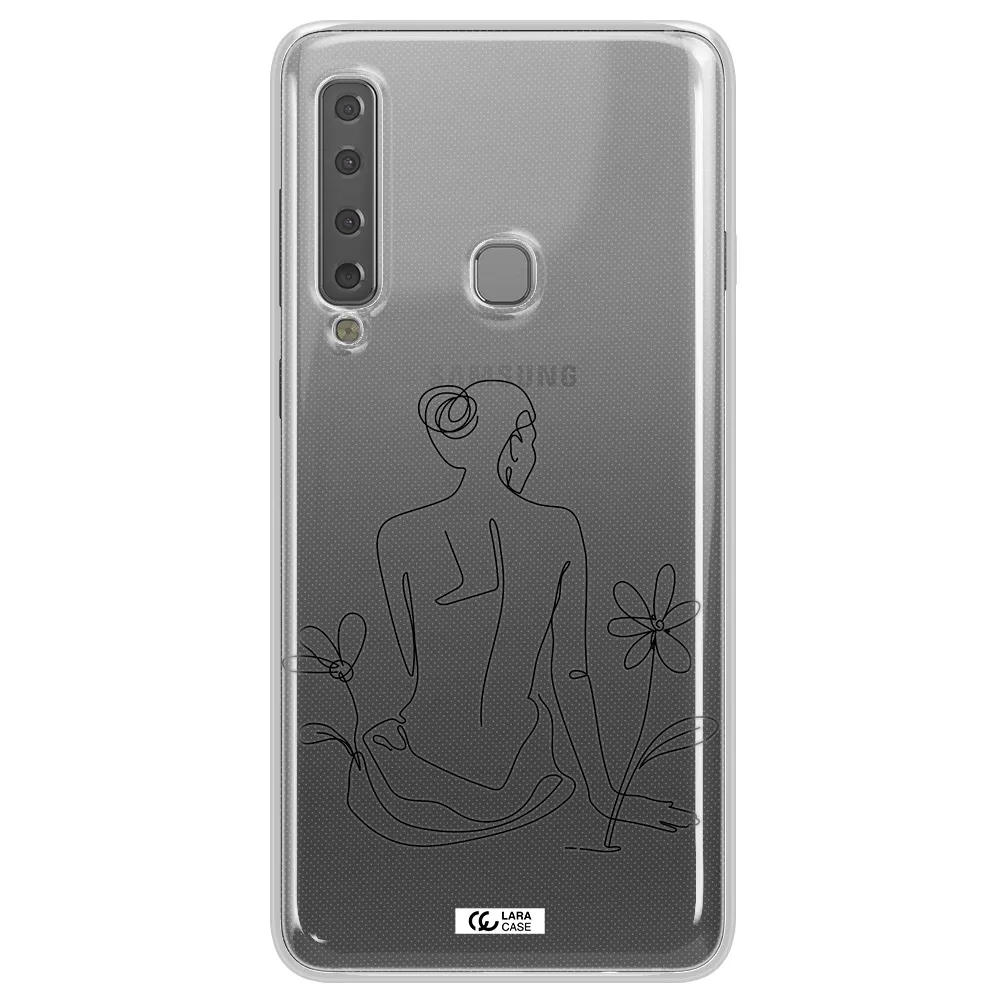 a woman sitting on a flower Samsung A9 2018 Clear TPU Case