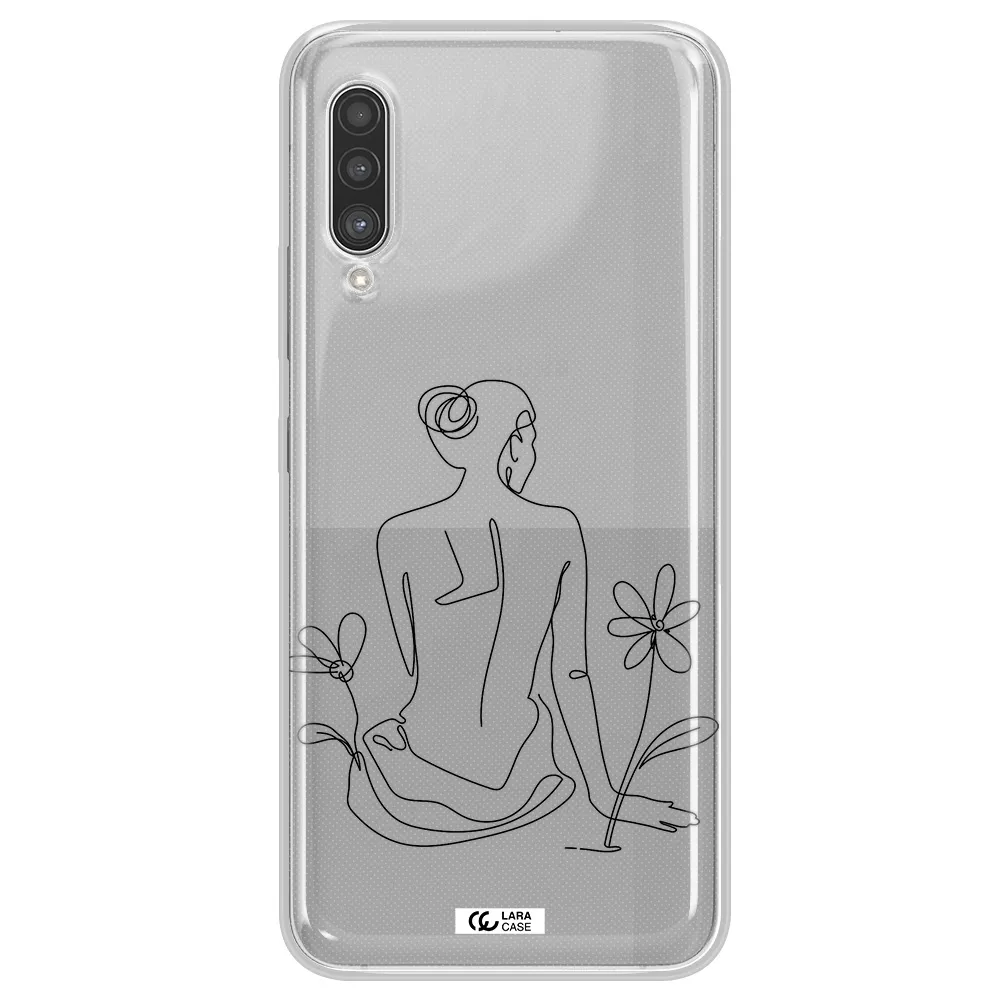 a woman sitting on a flower Samsung A90 Clear TPU Case