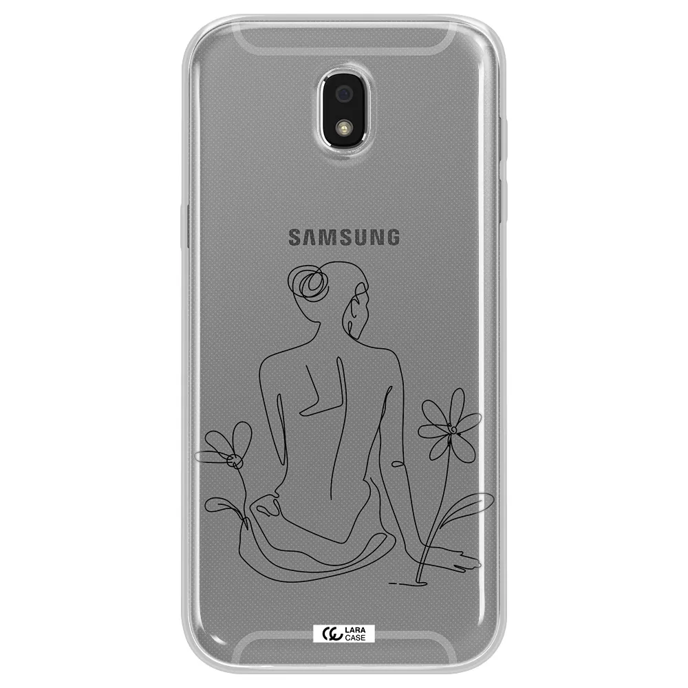 a woman sitting on a flower Samsung J5 2017 Clear TPU Case
