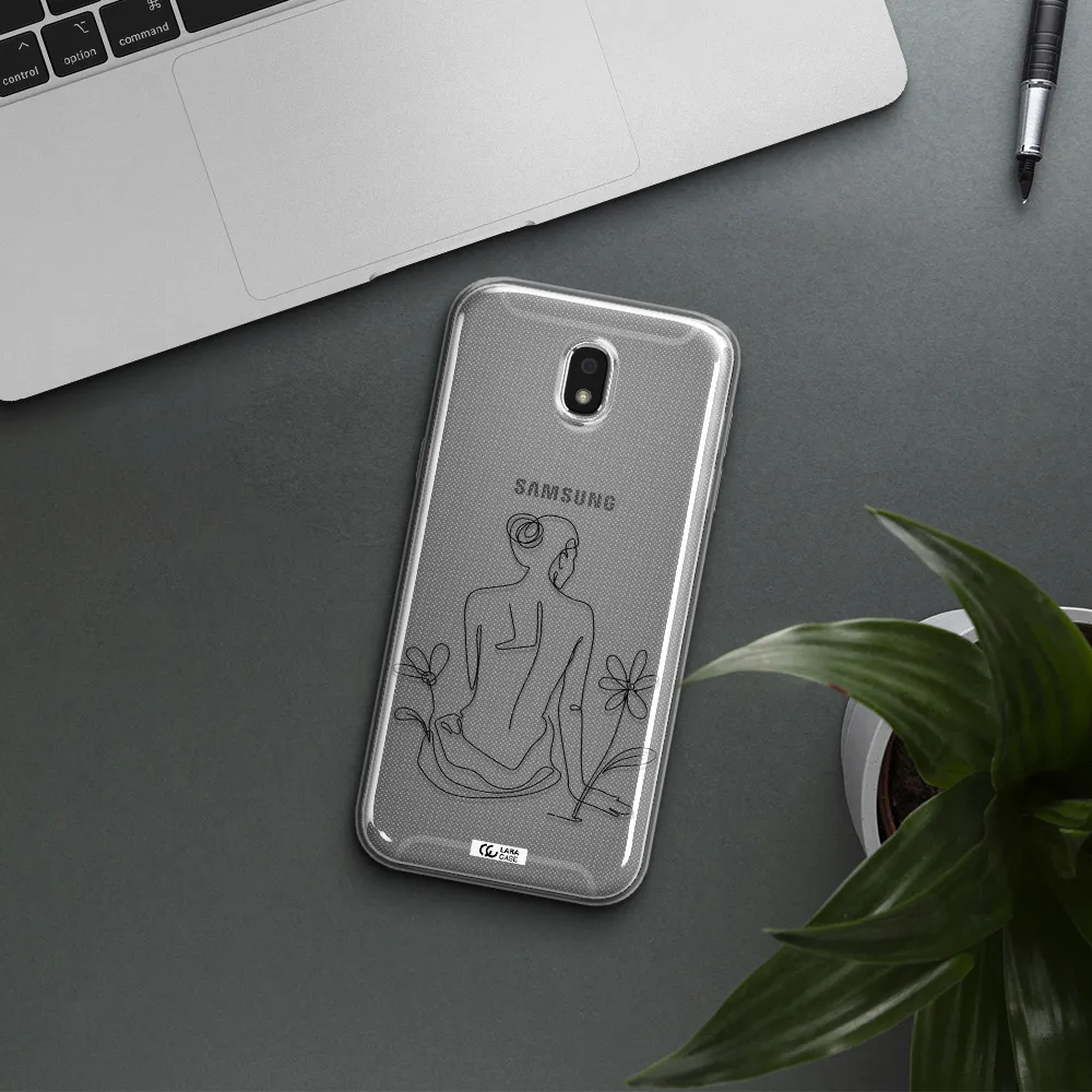 a woman sitting on a flower Samsung J5 2017 Clear TPU Case