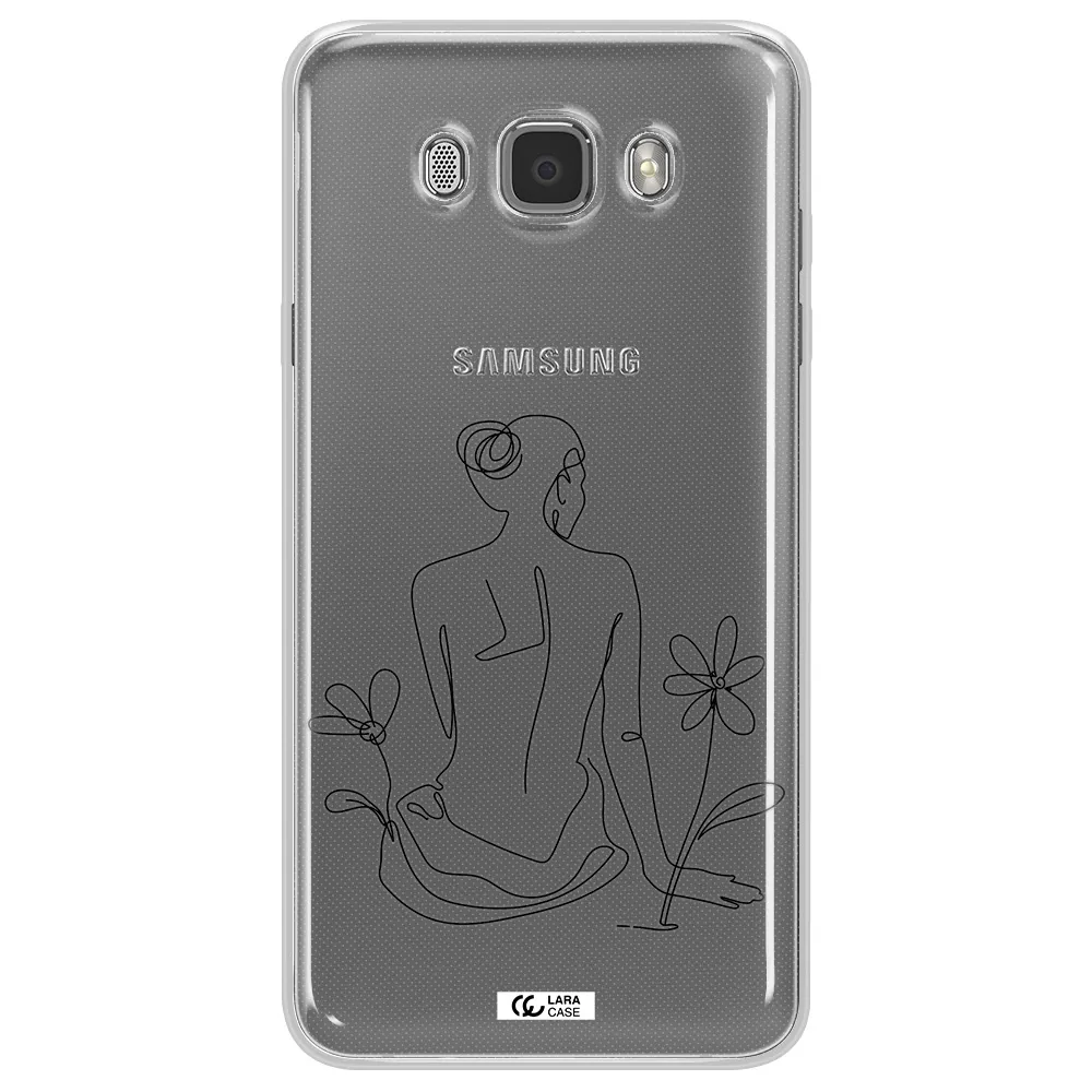 a woman sitting on a flower Samsung J7 2016 Clear TPU Case