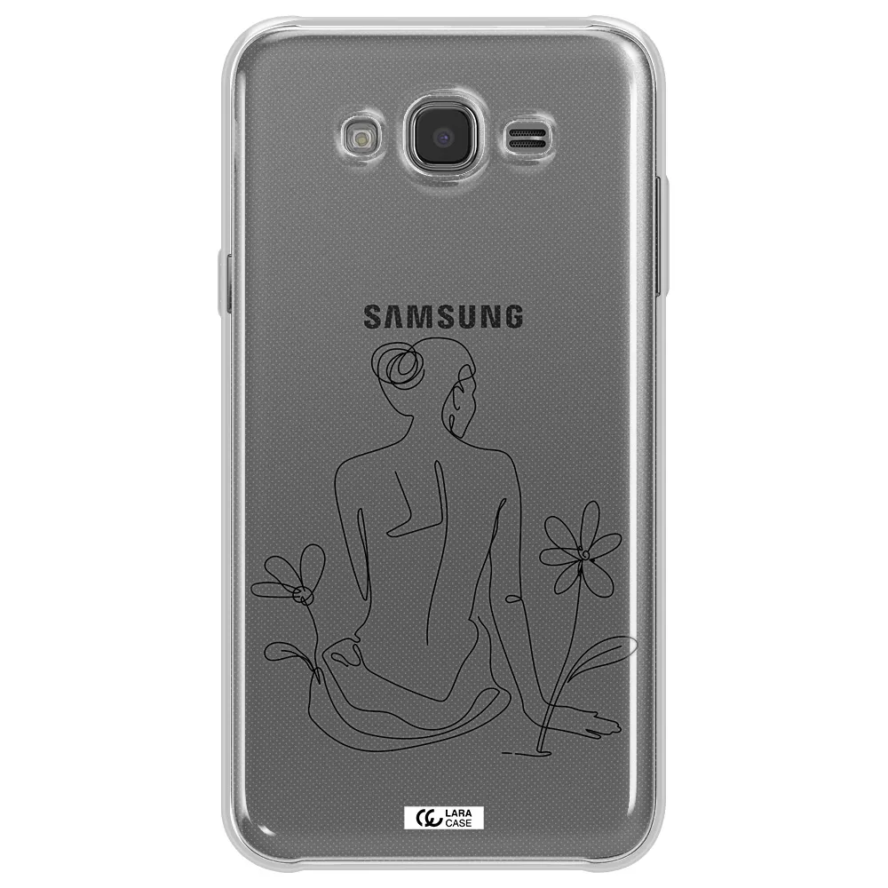 a woman sitting on a flower Samsung J7 Clear TPU Case