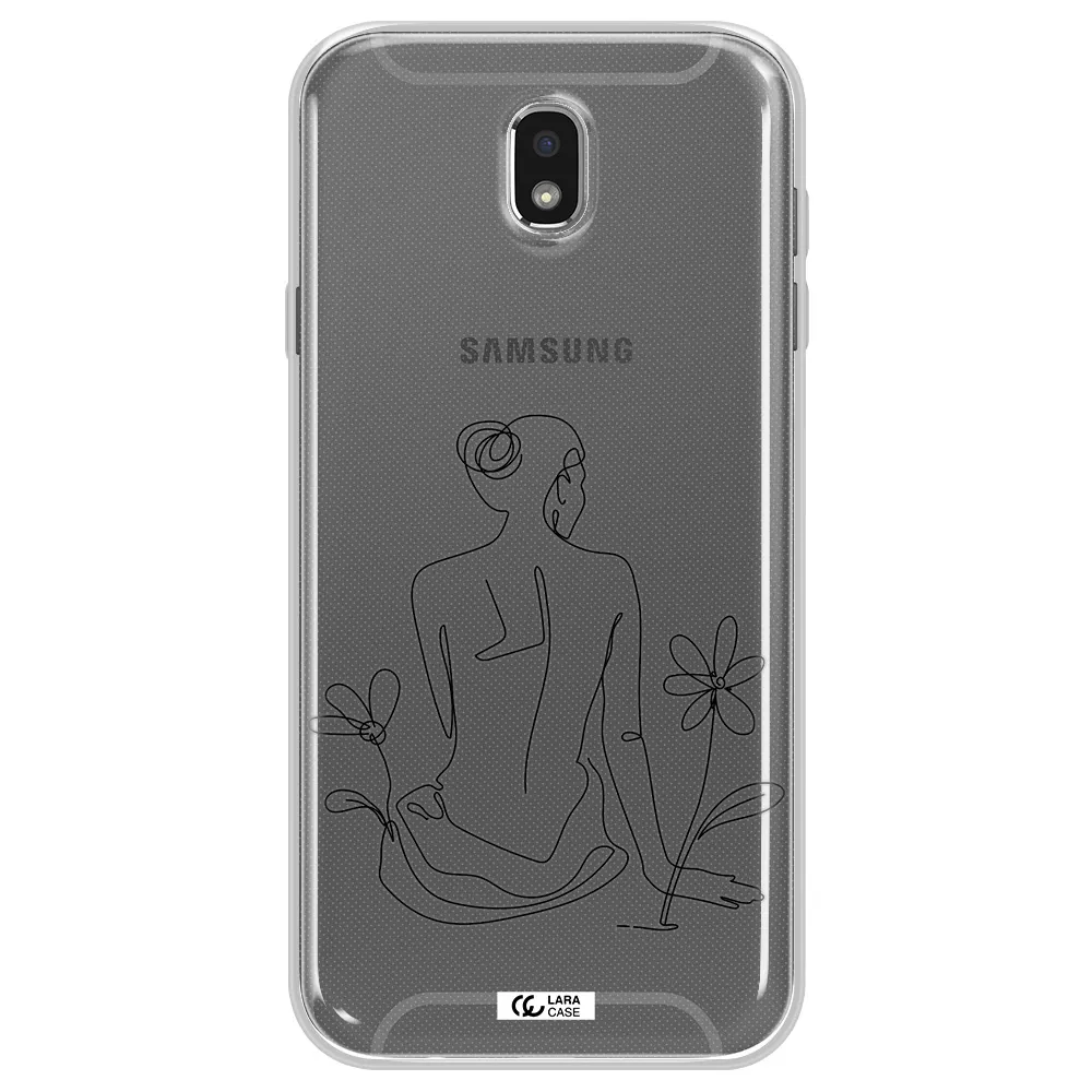 a woman sitting on a flower Samsung J7 Pro Clear TPU Case