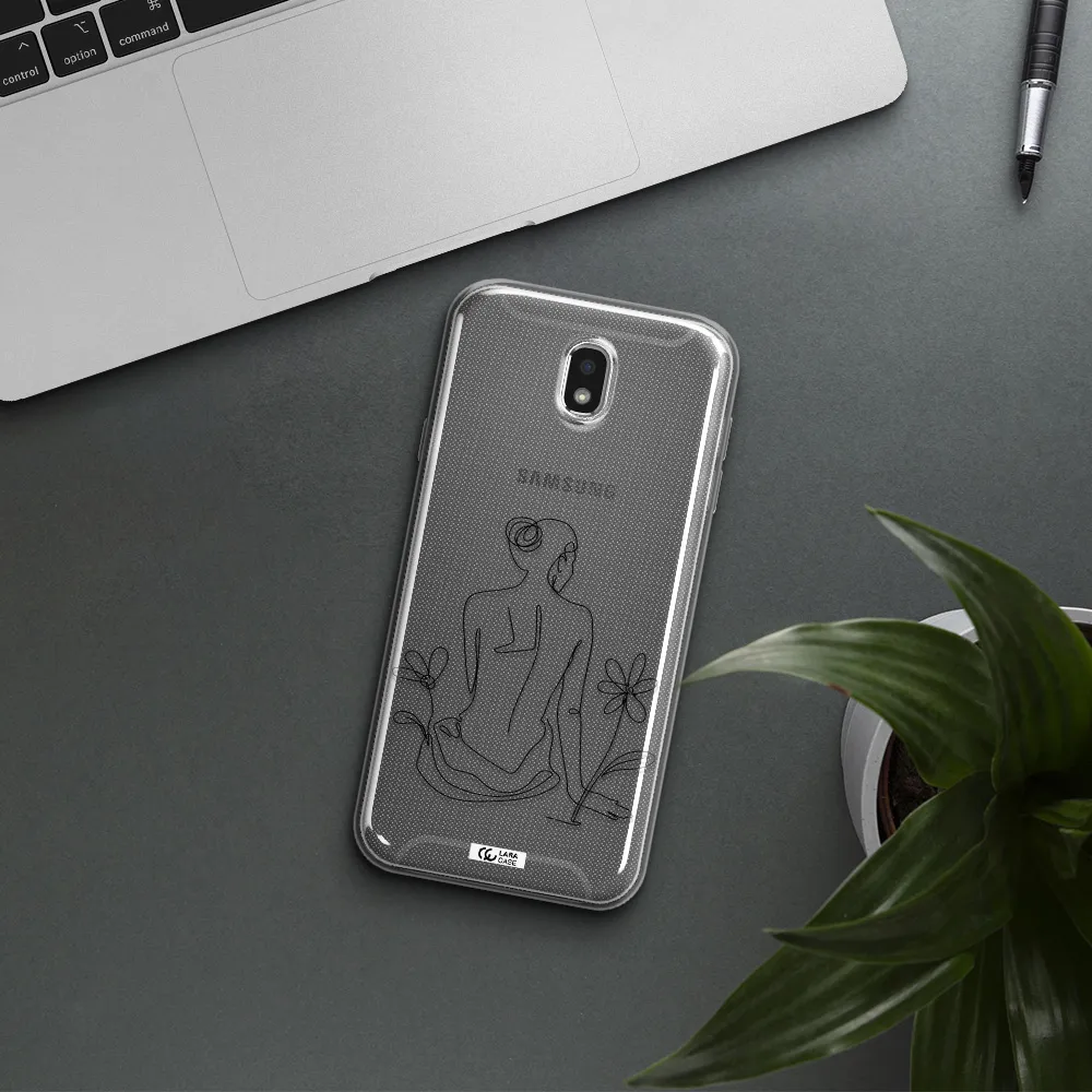 a woman sitting on a flower Samsung J7 Pro Clear TPU Case