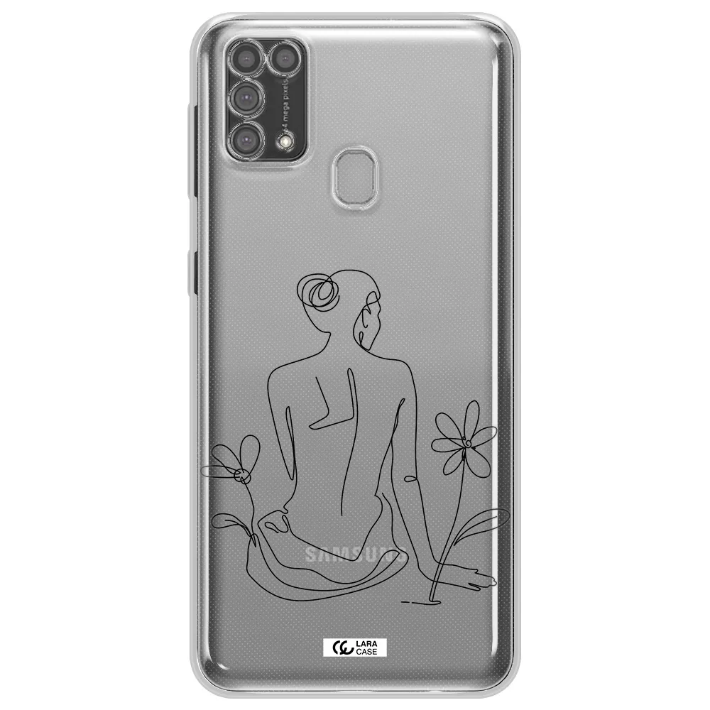a woman sitting on a flower Samsung M31 Clear TPU Case