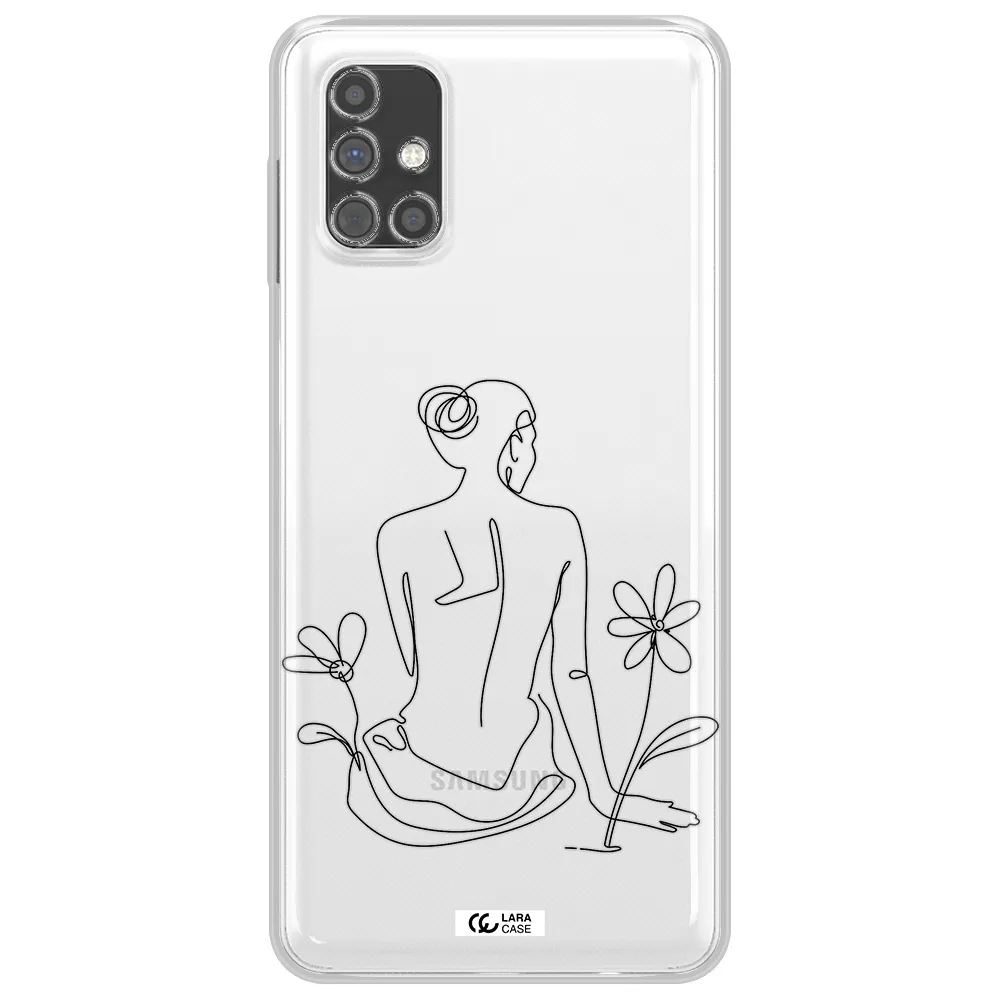 a woman sitting on a flower Samsung M31S Clear TPU Case