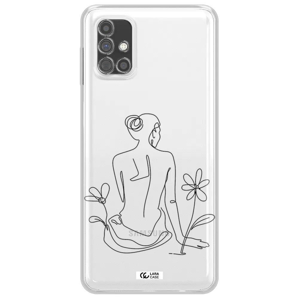 a woman sitting on a flower Samsung M51 Clear TPU Case