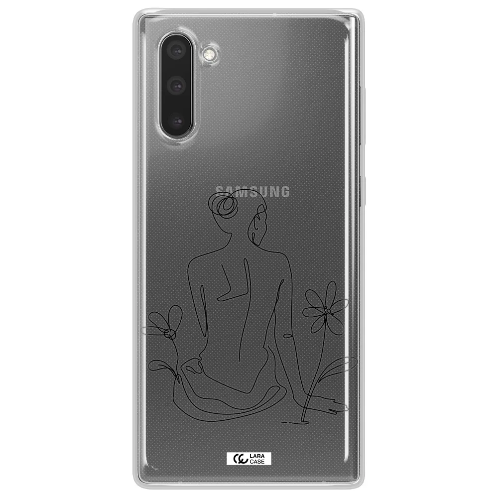 a woman sitting on a flower Samsung Note 10 Clear TPU Case