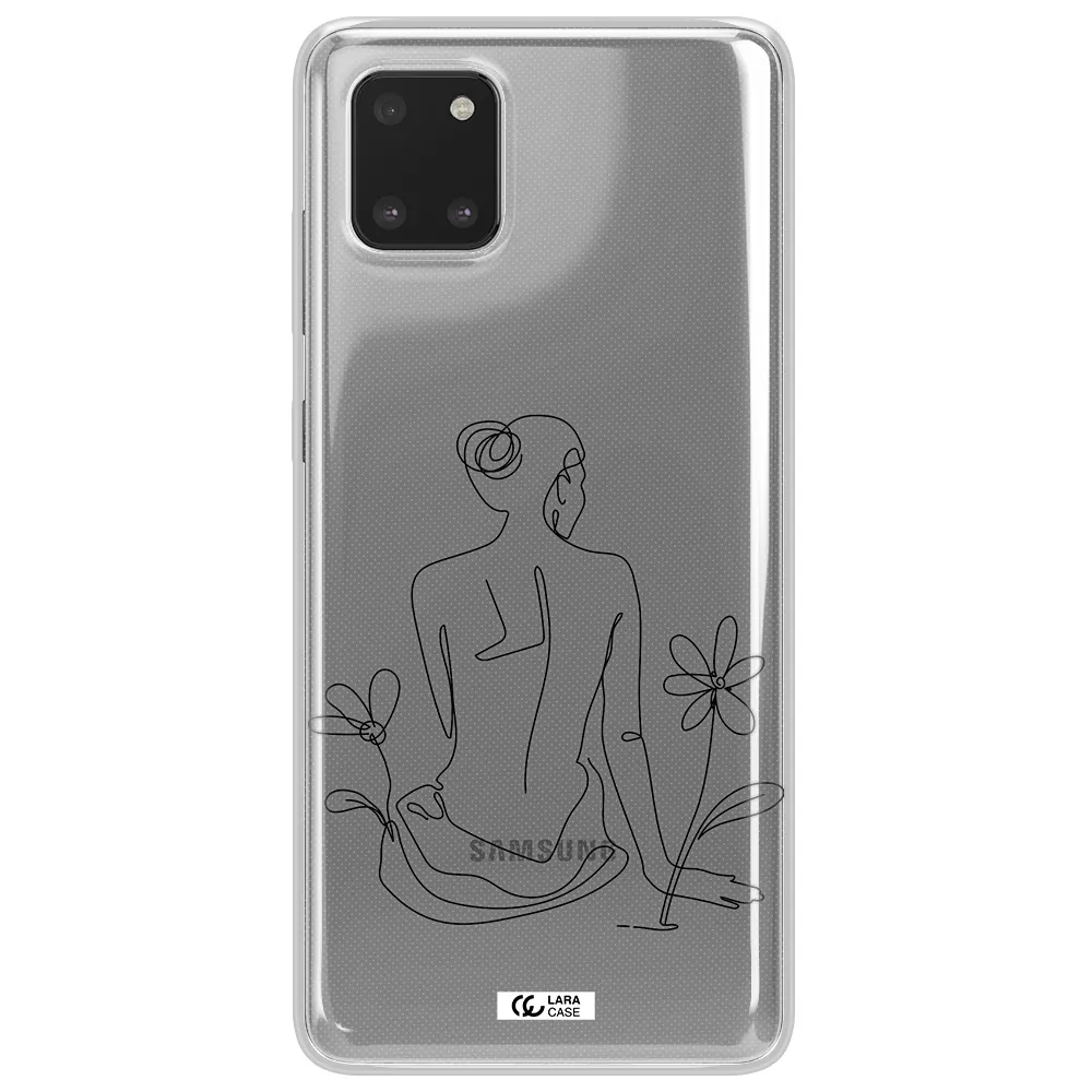 a woman sitting on a flower Samsung Note 10 Lite Clear TPU Case