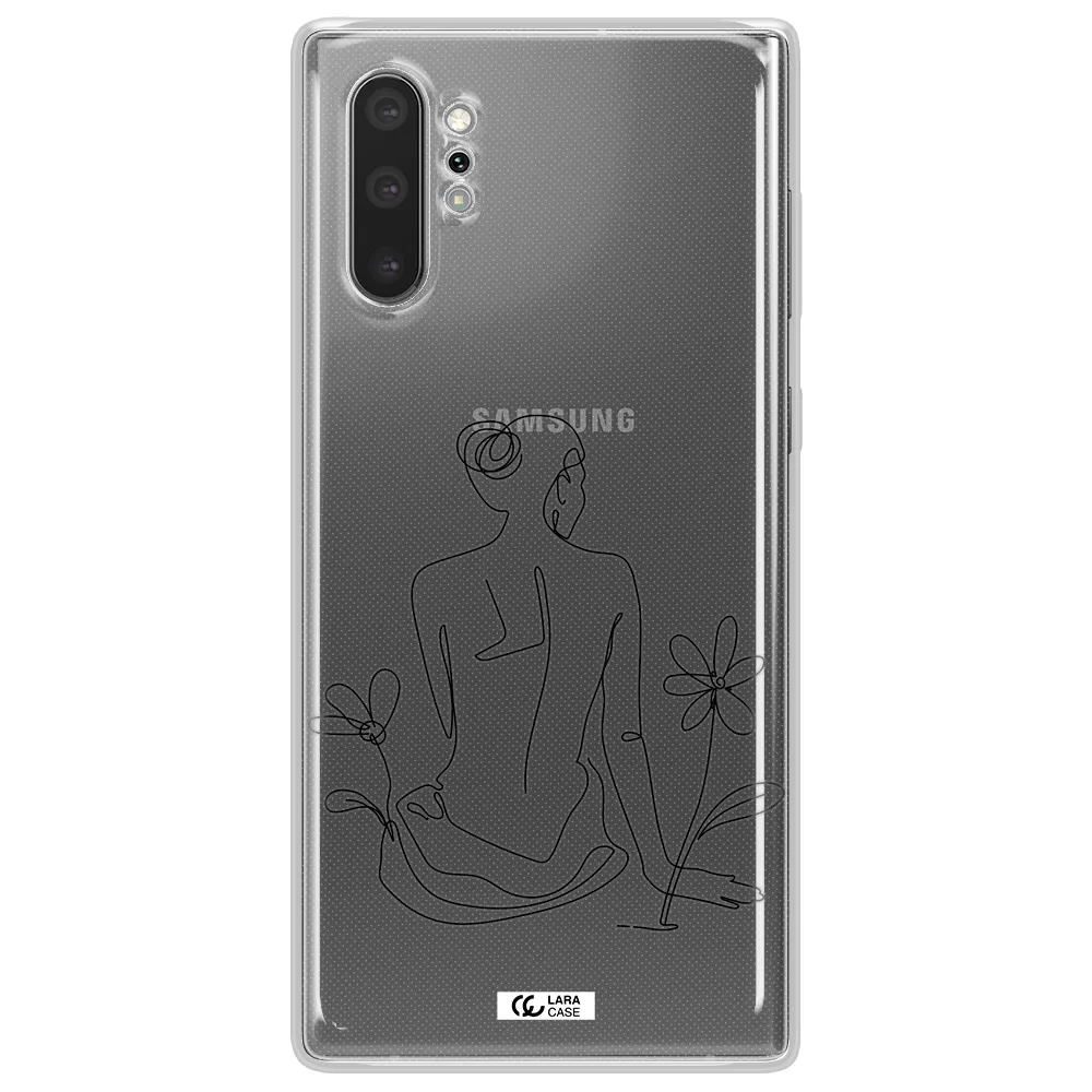 a woman sitting on a flower Samsung Note 10 Plus Clear TPU Case