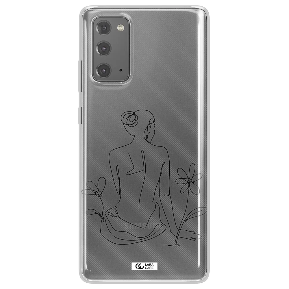 a woman sitting on a flower Samsung Note 20 Clear TPU Case