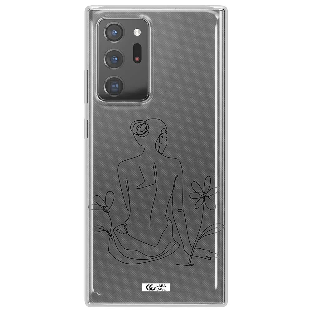 a woman sitting on a flower Samsung Note 20 Ultra Clear TPU Case