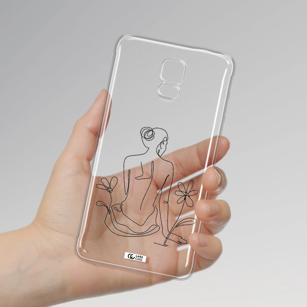 a woman sitting on a flower Samsung Note 4 Clear TPU Case
