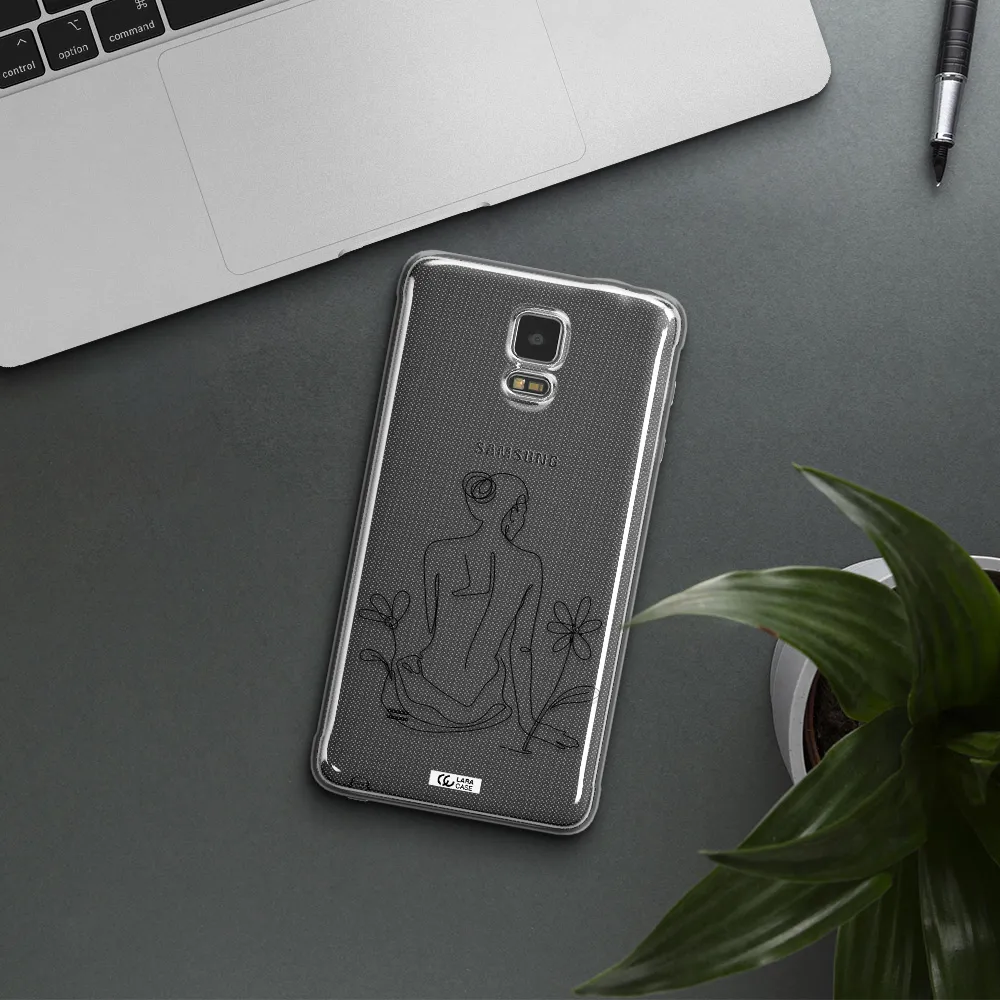 a woman sitting on a flower Samsung Note 4 Clear TPU Case