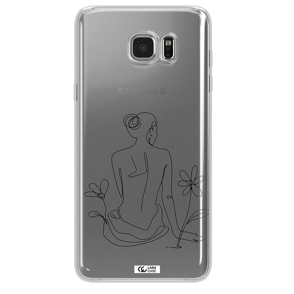 a woman sitting on a flower Samsung Note 5 Clear TPU Case