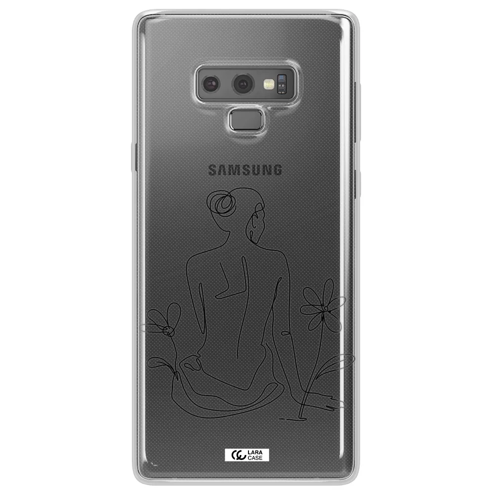a woman sitting on a flower Samsung Note 9 Clear TPU Case