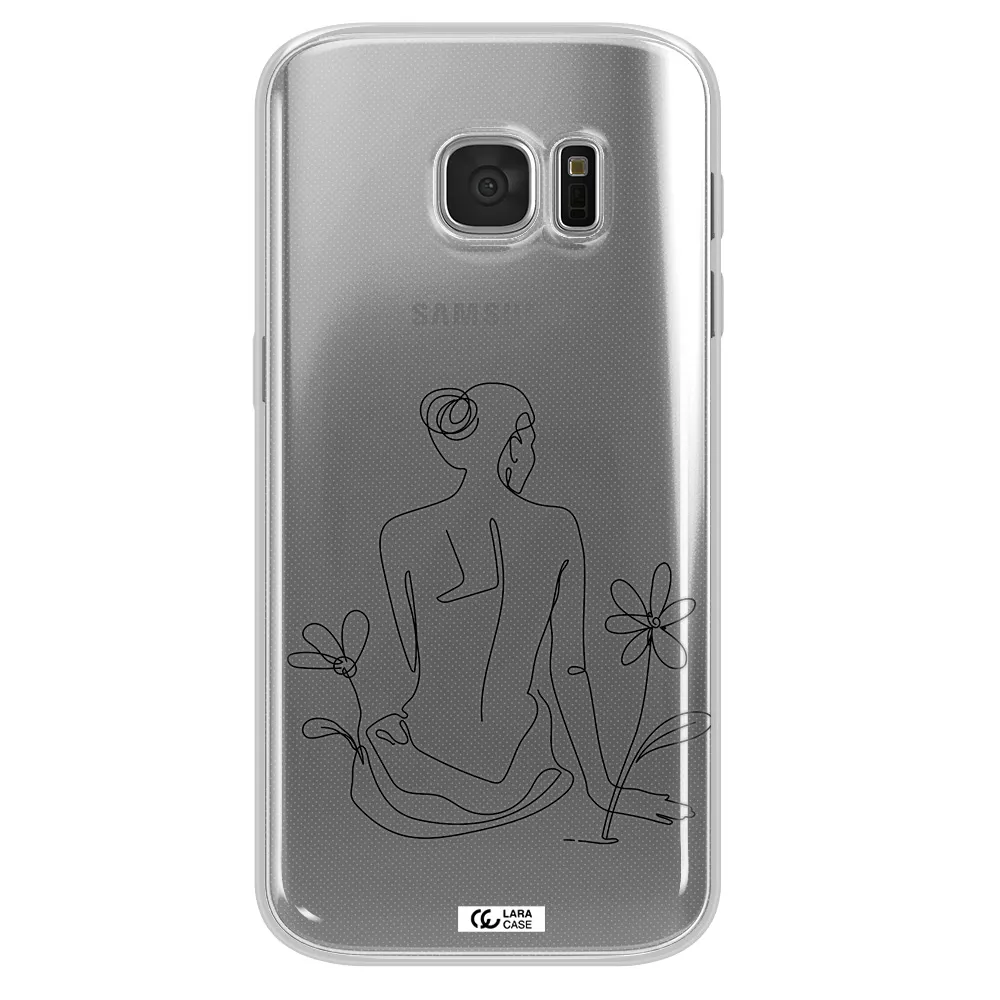 a woman sitting on a flower Samsung S 7 Clear TPU Case