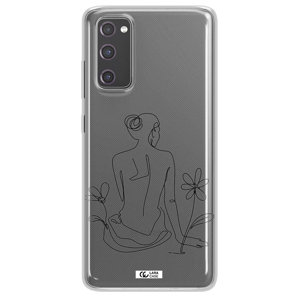 a woman sitting on a flower Samsung S20 Fe Clear TPU Case