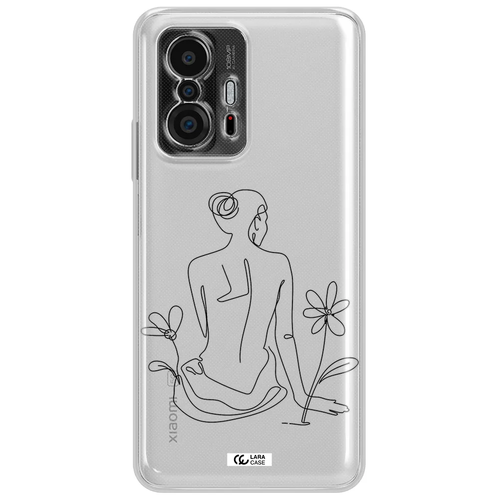 A Woman Sitting On A Flower Xiaomi 11T Clear Tpu Case