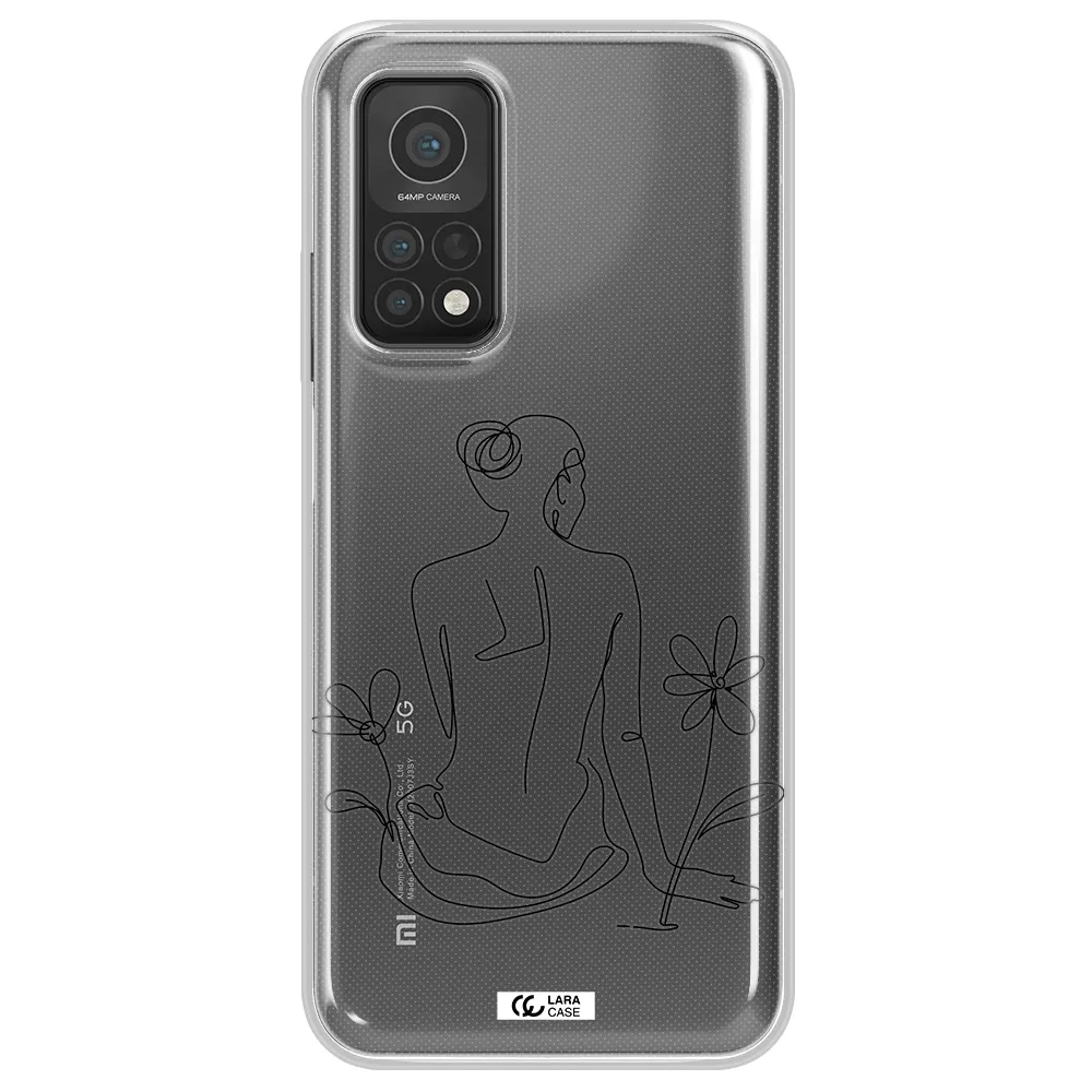 a woman sitting on a flower Xiaomi Mi 10T Clear TPU Case