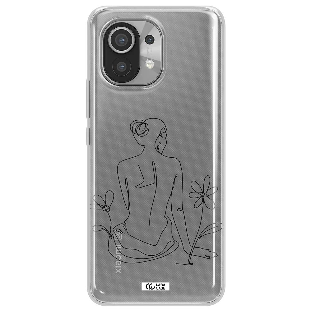 a woman sitting on a flower Xiaomi Mi 11 Clear TPU Case