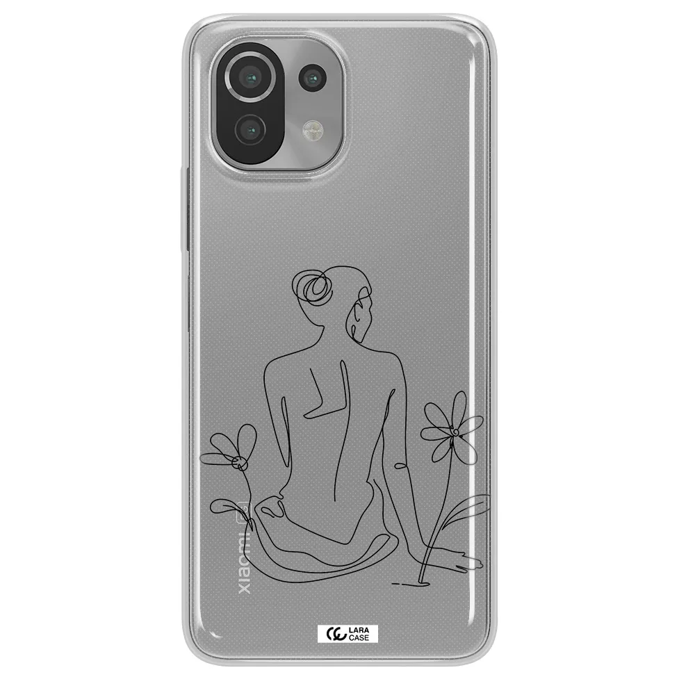 a woman sitting on a flower Xiaomi Mi 11 Lite Clear TPU Case