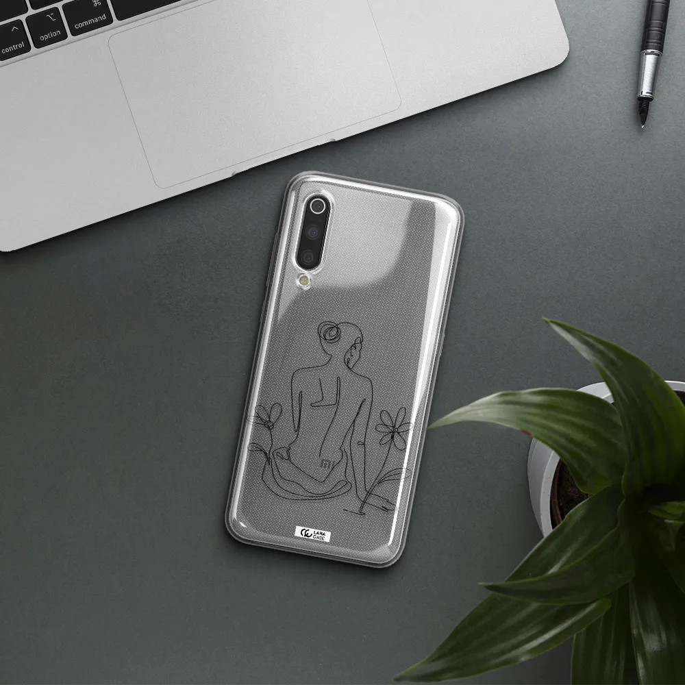 a woman sitting on a flower Xiaomi Mi 9 Clear TPU Case