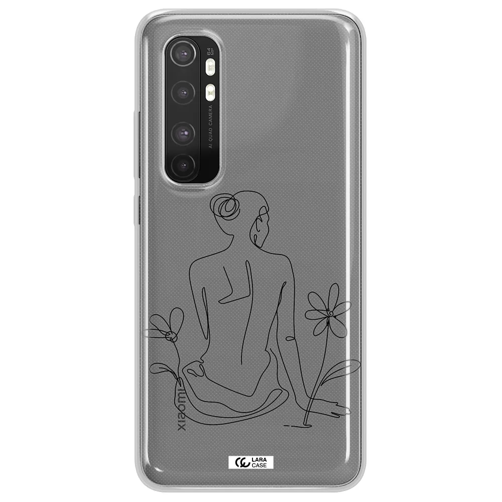 a woman sitting on a flower Xiaomi Mi Note 10 Lite Clear TPU Case
