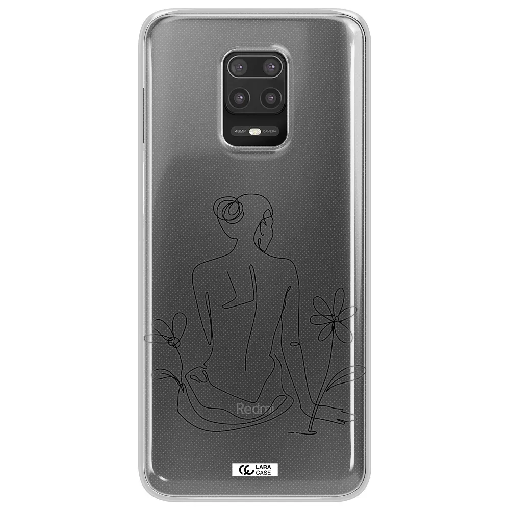 a woman sitting on a flower Xiaomi Note 9S Clear TPU Case