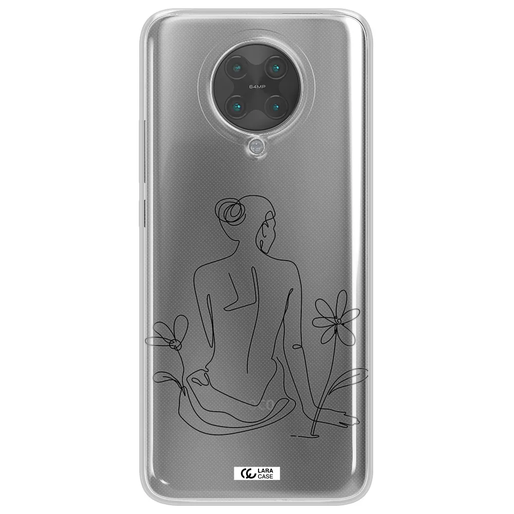 a woman sitting on a flower Xiaomi Poco F2 Pro Clear TPU Case