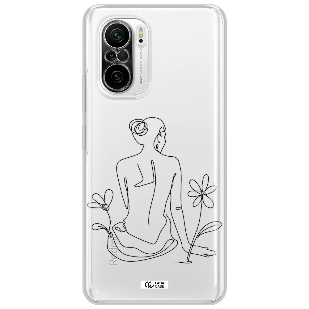 A Woman Sitting On A Flower Xiaomi Poco F3 Clear Tpu Case