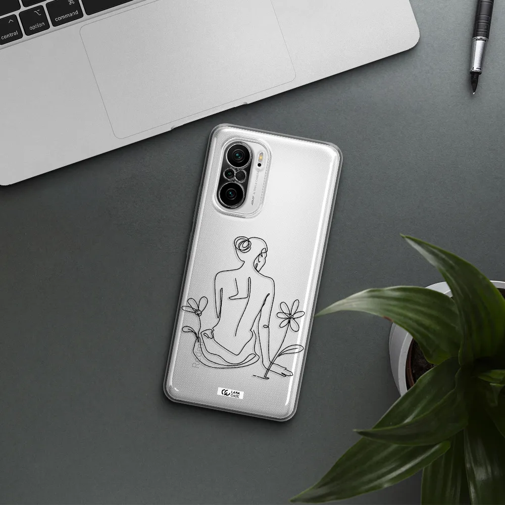 A Woman Sitting On A Flower Xiaomi Poco F3 Clear Tpu Case
