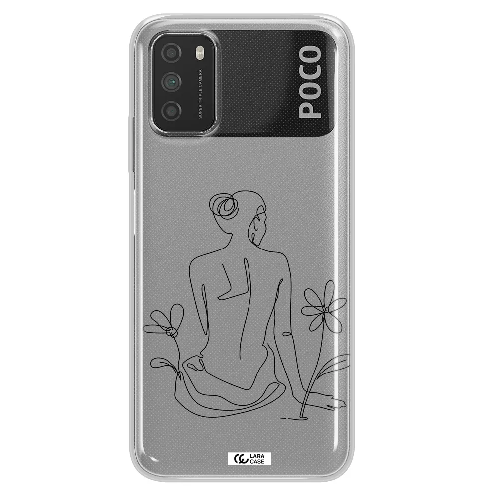 a woman sitting on a flower Xiaomi Poco M3 Clear TPU Case