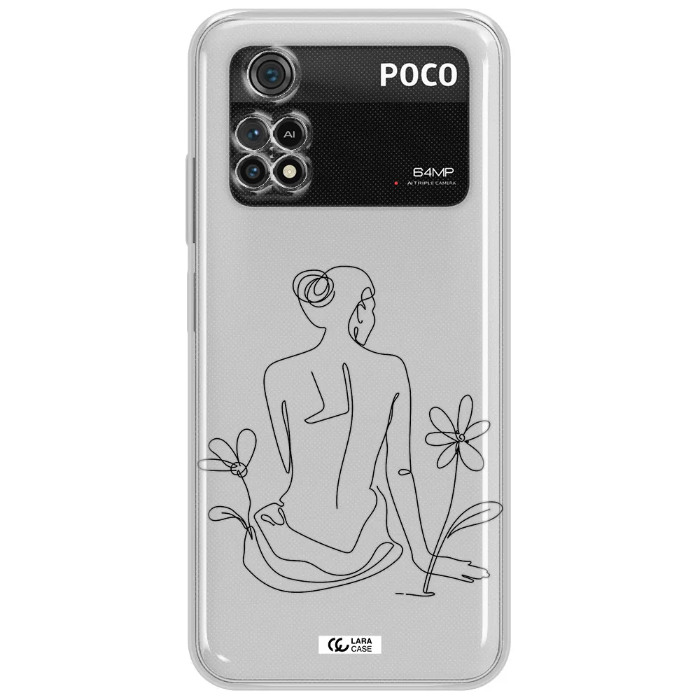 A Woman Sitting On A Flower Xiaomi Poco M4 Pro 4G Clear Tpu Case