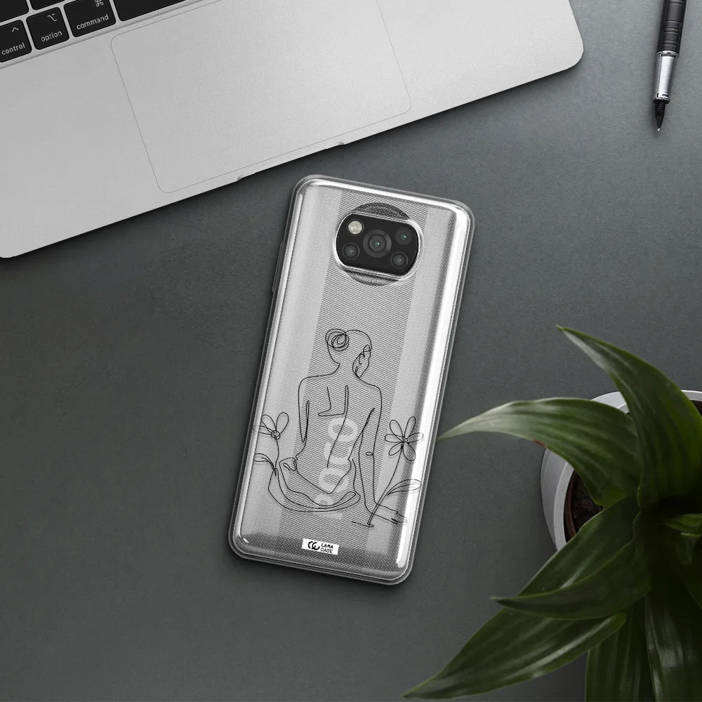 a woman sitting on a flower Xiaomi Poco X3 Clear TPU Case