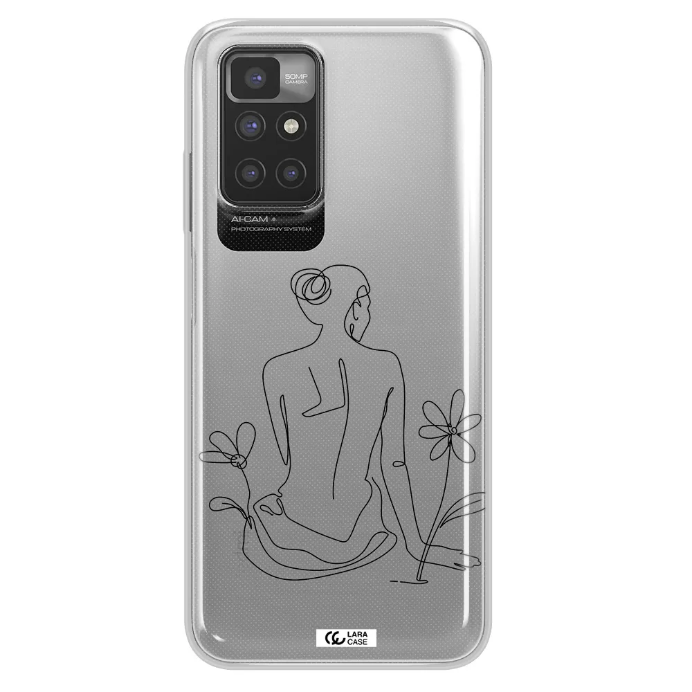 a woman sitting on a flower Xiaomi Redmi 10 Clear TPU Case