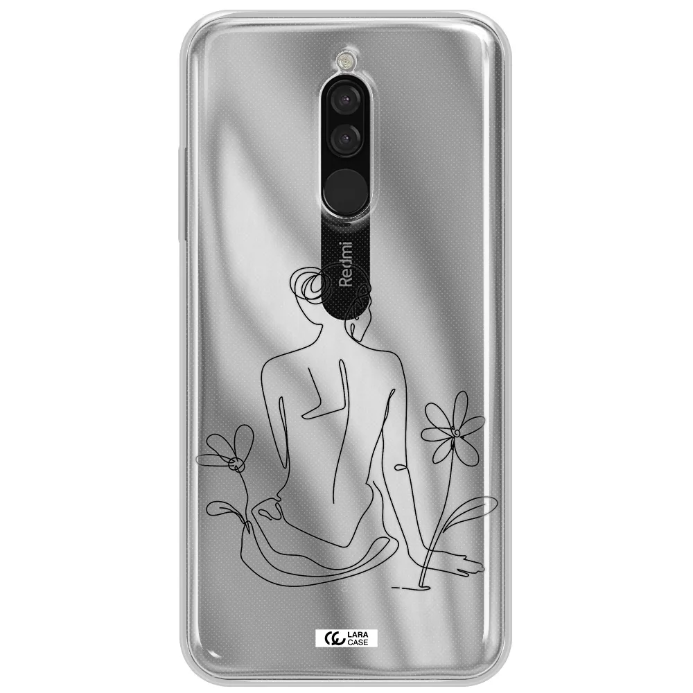 A Woman Sitting On A Flower Xiaomi Redmi 8 Clear Tpu Case