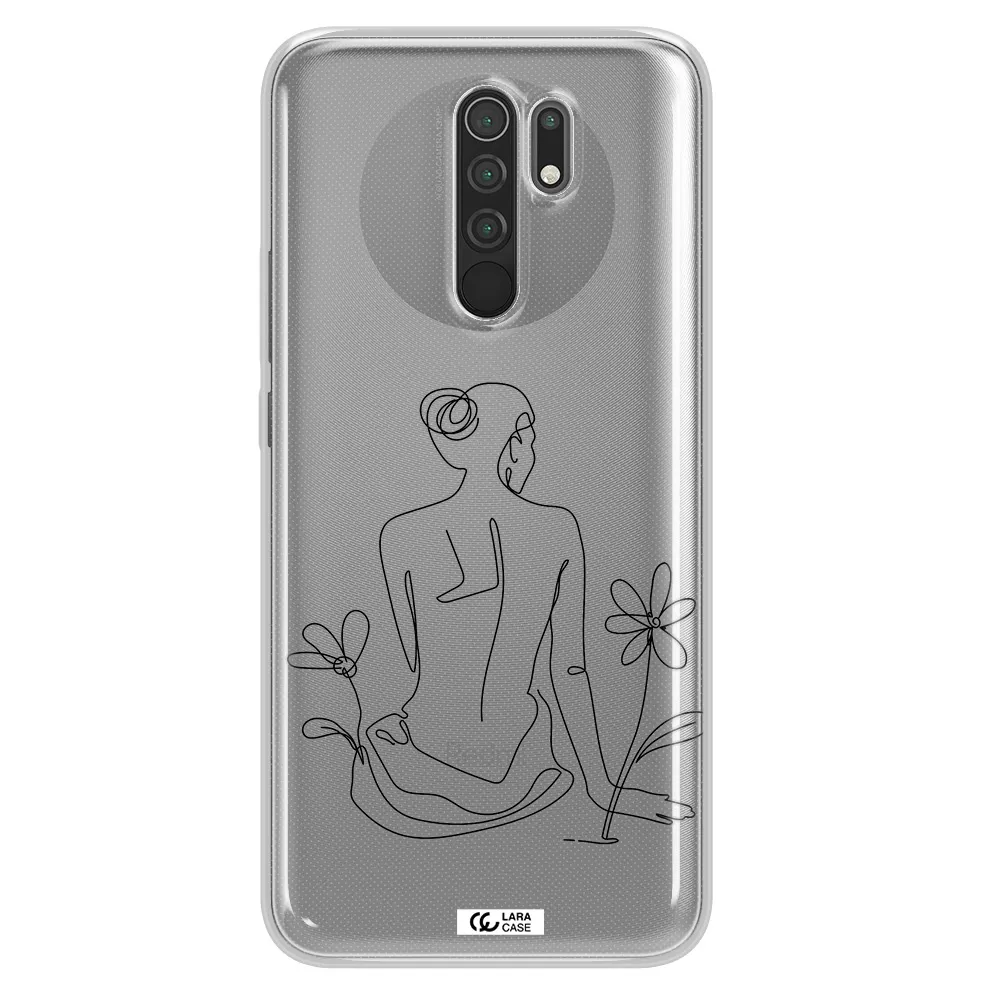 a woman sitting on a flower Xiaomi Redmi 9 Clear TPU Case