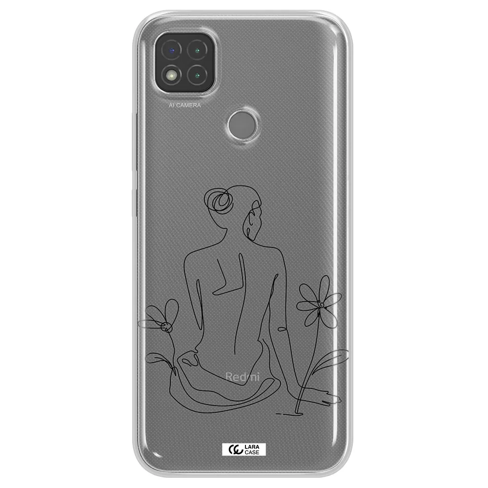 a woman sitting on a flower Xiaomi Redmi 9C Clear TPU Case