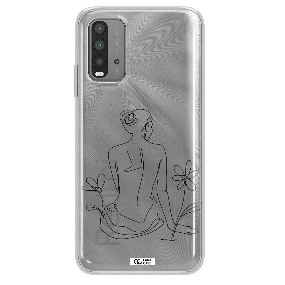 a woman sitting on a flower Xiaomi Redmi 9T Clear TPU Case
