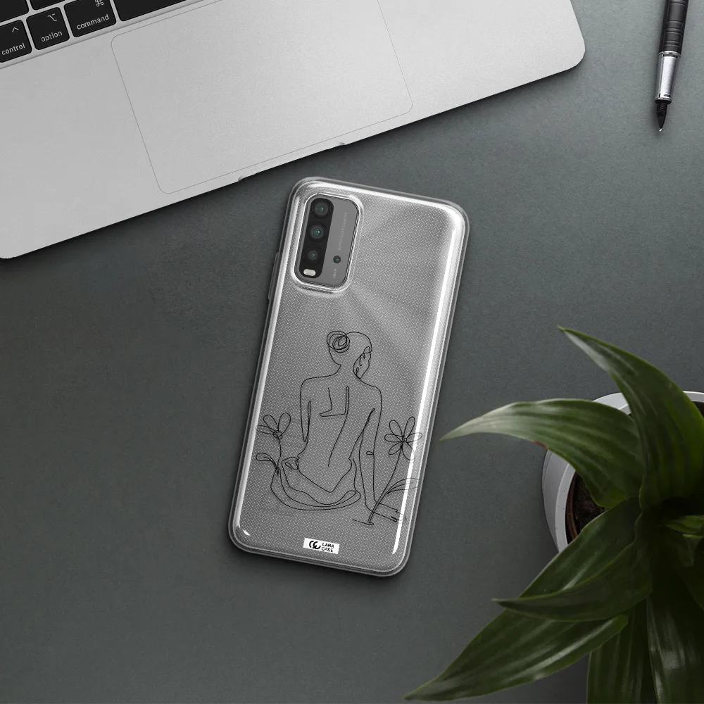 a woman sitting on a flower Xiaomi Redmi 9T Clear TPU Case