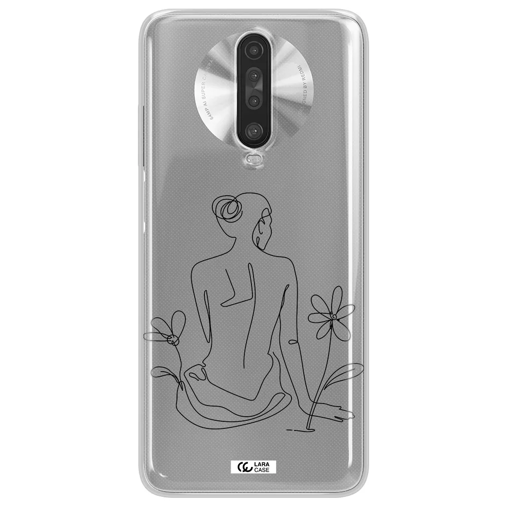 a woman sitting on a flower Xiaomi Redmi K30 Clear TPU Case