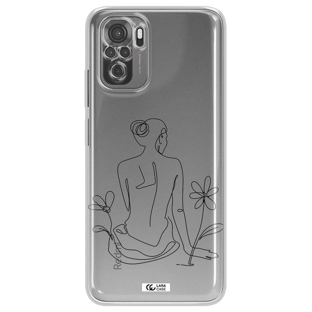 A Woman Sitting On A Flower Xiaomi Redmi Note 10S Clear Tpu Case