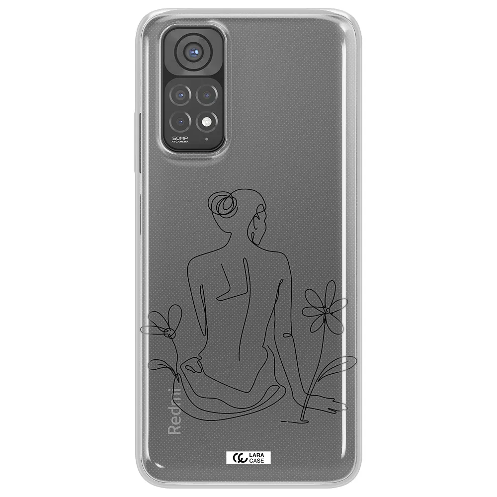 a woman sitting on a flower Xiaomi Redmi Note 11 Clear TPU Case